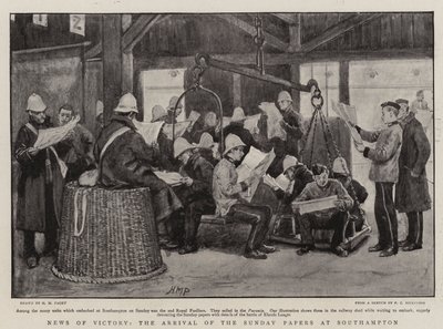 News of Victory, the Arrival of the Sunday Papers at Southampton by Henry Marriott Paget